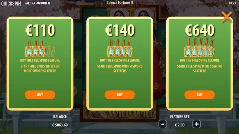 Sakura Fortune 2 slot screenshot 5