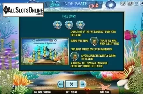 Paytable 3. Sea Underwater Club from Fugaso