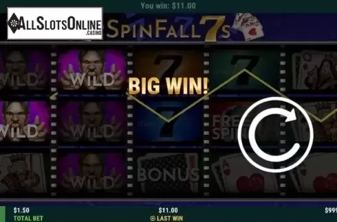Win screen 1. Spin Fall 7s from Slot Factory
