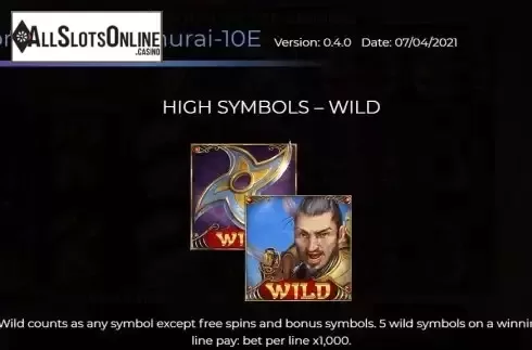 Wild symbol screen