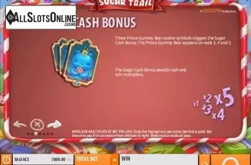 Paytable 3. Sugar Trail from Quickspin