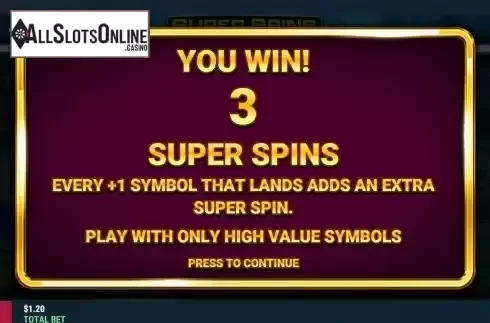 Free Spins screen 2