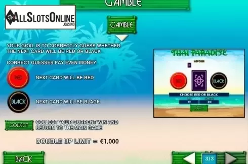 Paytable 4. Thai Paradise from Playtech