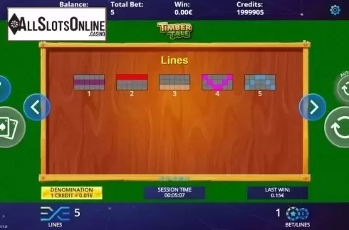 Paylines. Timber Tale from DLV