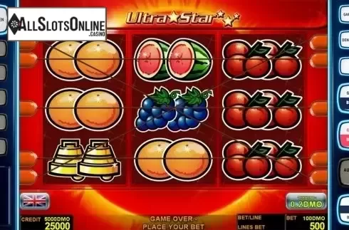 Reels screen. Ultra Star Deluxe from Novomatic