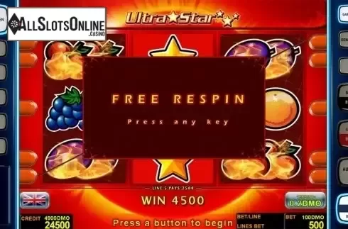 Game workflow 3. Ultra Star Deluxe from Novomatic