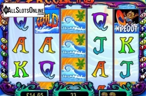 Free Spins screen. Wipeout from Barcrest