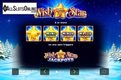Start Screen. Wish Upon a Star from Greentube