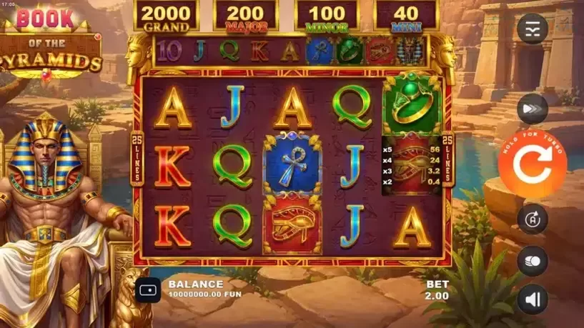 Book of the Pyramids slot screenshot 
