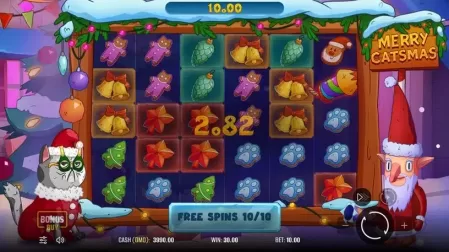 Merry Catsmas slot screenshot 3