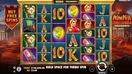Pompeii Megareels Megaways slot screenshot 1