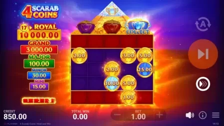 4 Scarab Coins: Hold and Win slot screenshot 4