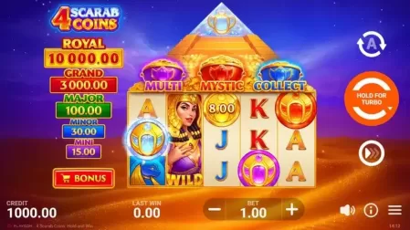4 Scarab Coins: Hold and Win slot screenshot 1