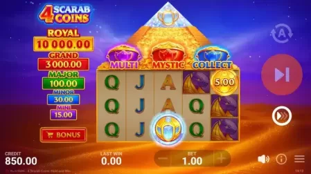 4 Scarab Coins: Hold and Win slot screenshot 2