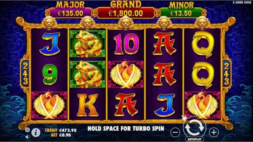 5 Lions Gold slot screenshot 