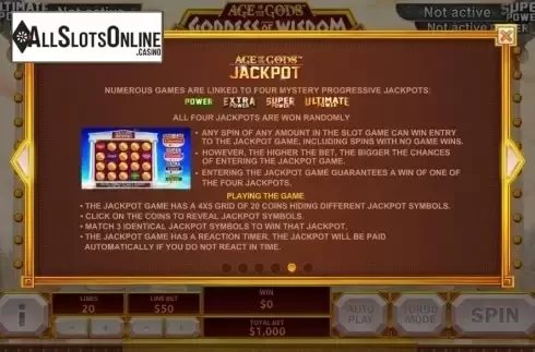 Screen6. Age of the Gods Goddess of Wisdom from Playtech Origins