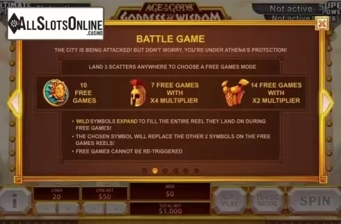Screen3. Age of the Gods Goddess of Wisdom from Playtech Origins