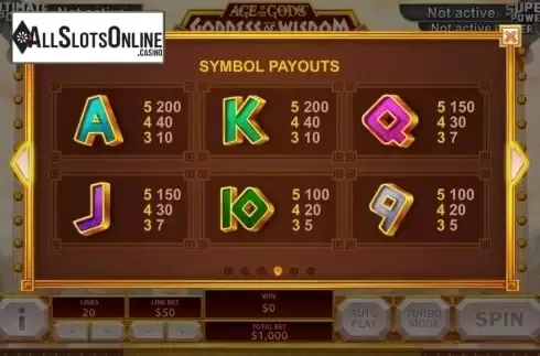 Screen5. Age of the Gods Goddess of Wisdom from Playtech Origins