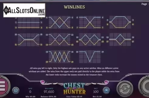 Win lines screen