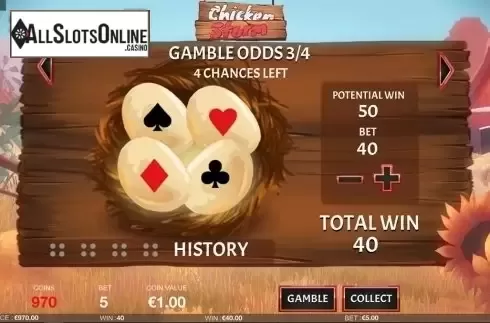 Gamble screen. Chicken Storm from Fantasma Games