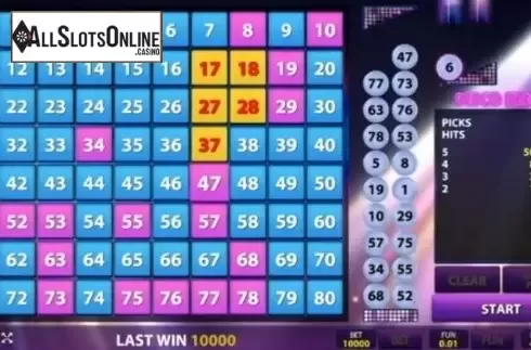 Game Screen 2. Disco Keno from InBet Games