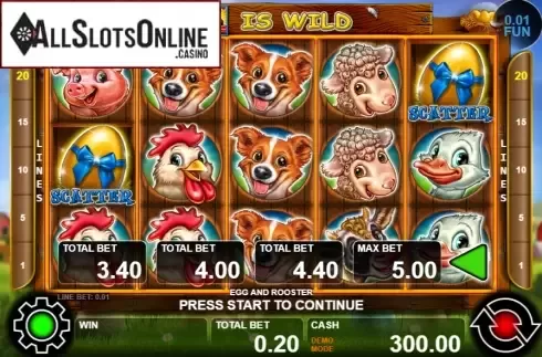 Reel screen. Egg And Rooster from Casino Technology