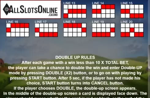 Paytable 3. Egg And Rooster from Casino Technology