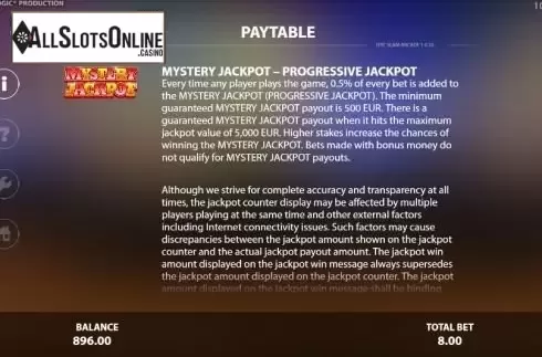 Paytable 1