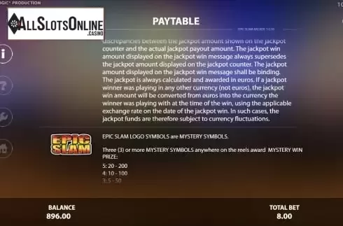 Paytable 2