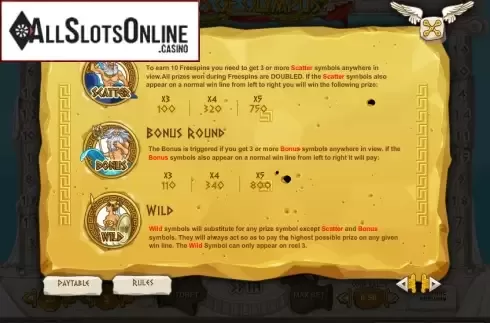 Screen2. Gods of Olympus from 1X2gaming