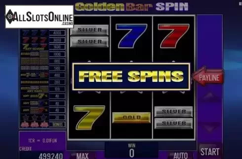 Free Spins screen
