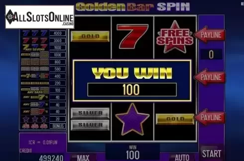 Win Free Spins screen