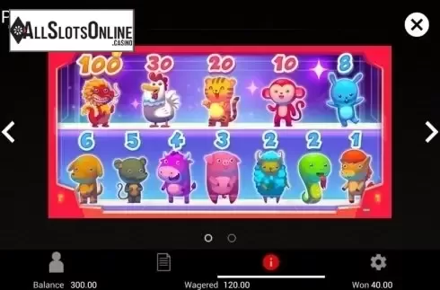 Paytable. Golden Claw from TOP TREND GAMING