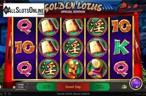 Reels screen. Golden Lotus SE from Spadegaming