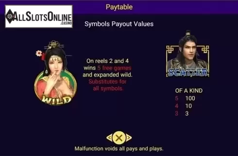 Paytable . Golden Lotus SE from Spadegaming