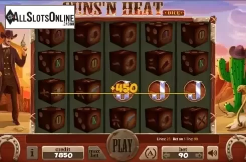 Win screen 3. Guns'n Heat Dice from Mancala Gaming