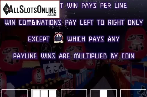 Paytable. Hanabi from AllWaySpin