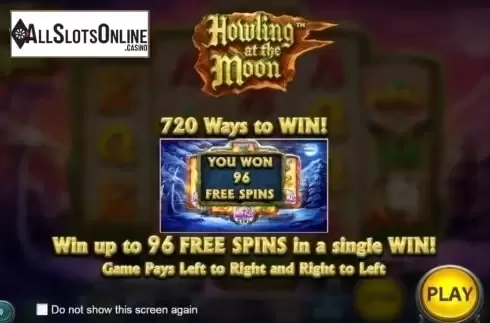 Start Screen. Howling At The Moon from Nucleus Gaming