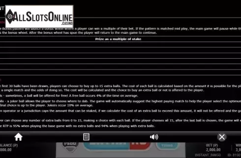 Paytable screen 2