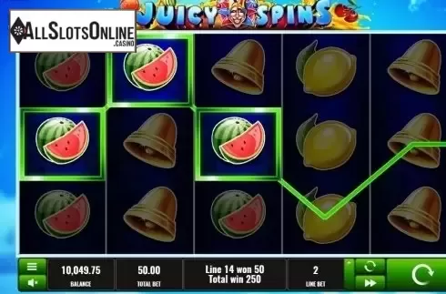 Win screen. Juicy Spins from Platipus