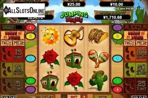Win Screen. Jumping Beans from RTG