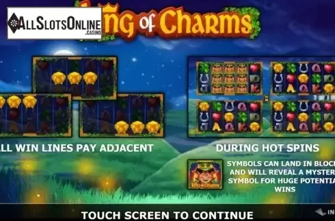 Start Screen. King of Charms from Inspired Gaming