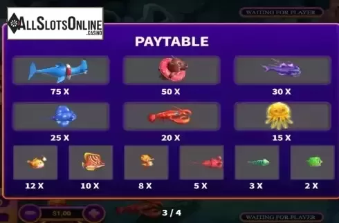 Pay Table screen 3