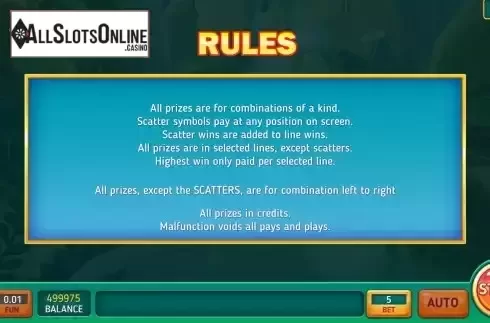 Game Rules screen