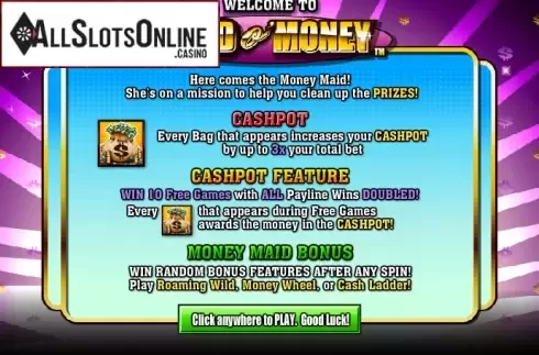 Game features. Maid o Money from NextGen