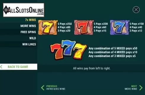 Paytable 2