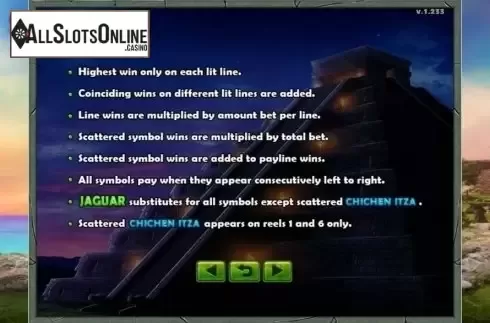 Game Screen. Mayan Dreams from GMW