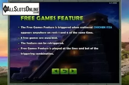 Game Screen. Mayan Dreams from GMW