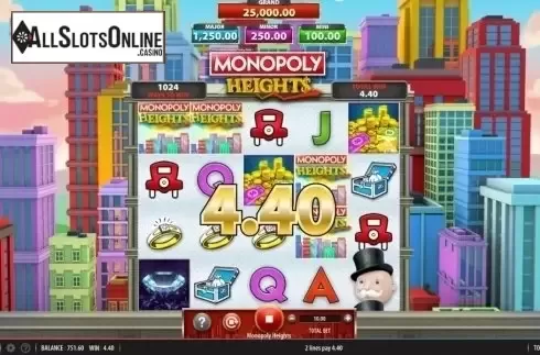 Win Screen. Monopoly Heights from Bally