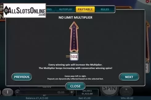 Features. No Limit Bandit from Nucleus Gaming